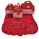 Kit bolsa maternidade 5 peças urso chevron menina + saída maternidade