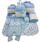 Kit bolsa maternidade 5 peças urso chevron menino + saida maternidade