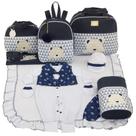 Kit bolsa maternidade 5 peças urso chevron + saída maternidade