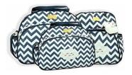 Kit Bolsa Maternidade + Frasqueira + Mochila Nuvem Chevron Mave Baby