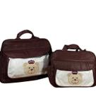 Kit Bolsa Maternidade Marrom Ursinho com Coroa + Frasqueira