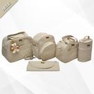Kit bolsa maternidade masculino 5 peças Bege luxo