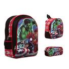 Kit Bolsa Mochila Escolar Menino Vingadores Costa Passeio