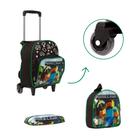 Kit Bolsa Mochila Escolar Minecraft Rodinha Toys 2U
