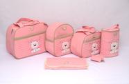kit Bolsa Mochila Maternidade Menina 5 Peças Urso