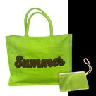 Kit Bolsa + Necessaire Casual Praia Verão Zíper Alça Dupla Grande Feminino SUMMER 869