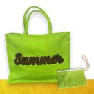 Kit Bolsa + Necessaire Casual Praia Verão Zíper Alça Dupla Grande Feminino SUMMER 869