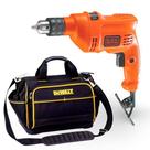 Kit Bolsa Para Ferramenta 14" + Furadeira Impacto B&ampD TM500B2