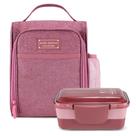 Kit Bolsa Térmica E Pote De Marmita 2 Andares Concept Rosa