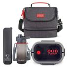 Kit Bolsa Térmica, Marmita, Garrafa 550ml, Porta Talheres Vibe Preto