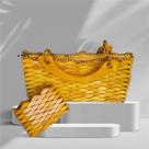 Kit Bolsa Tipo Baú Amarela + Bolsa Porta-moedas Amarela