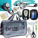 Kit Bolsa Transparente Aparelho de Pressão Aneroide Medidor de Glicose Enfermagem Incoterm