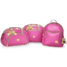 Kit Bolsas Maternidade Bebe Menina Menino Enxoval Prática Miellu - Grande, Pequena, Mochila e Trocador - Pink Barbie