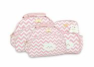Kit Bolsas Mochila Bebê Saída Maternidade Atacado Barato Revenda Rosa