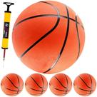 Kit Bomba + 5 Bolas De Basquete Indoor/Outdoor Laranja Tamanho Padrão Oficial