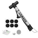 Kit Bomba De Ar Bicicleta Yamada Alumínio Pneu Bike + Kit Remendo Auto Colante Câmara Ar Reparo