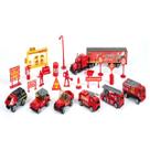 Kit Bombeiros Resgate Veículos Caminhão Placas Carros 24 Pçs