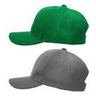 Kit Boné 2 Unidades Ajustável Aba Curva Adulto Unissex Simples Verde e Cinza Kit Boné 2 Unidades Ajustável Aba Curva Adulto Unissex Simples Verde e Cinza