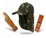 Kit Boné Proteção + Apitos Caça Perdiz 27 e Apito Saracura Kit Boné Proteção + Apitos Caça Perdiz 27 e Apito Saracura