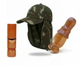 Kit Boné Proteção + Apitos de Caça Perdiz 27 e Apito Aracuã Kit Boné Proteção + Apitos de Caça Perdiz 27 e Apito Aracuã