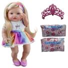 Kit Boneca Bebê Reborn Unicórnio Long Hair 36cm + 2 Surpresa