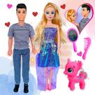 Kit Boneca Brinquedo E Boneco Namorado Menina + Acessórios