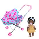 Kit Boneca Coleção Danadinhas Negra Carrinho Berço Chupeta Kit Boneca Coleção Danadinhas Negra Carrinho Berço Chupeta