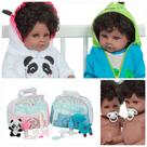 Kit Boneca Reborn Gêmeos Pandinha Sapinho Bolsa Acessórios