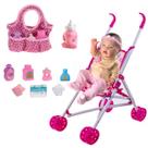 Kit Boneca Reborn Realista + Carrinho + Bolsa Maternidade