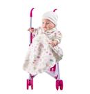Kit Boneca Rose Ring Fala Sons de Bebê e Carrinho de Passeio