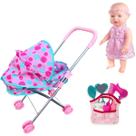 Kit Boneca Sapeka Faz Xixi Carrinho Berço Bolsa Maternidade