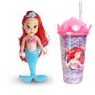 Kit Boneca Sereia com Copo Shake da Pequena Sereia Azul