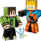 Kit Boneco Articulado Minecraft Cadres Lopers Youtuber 25cm Kit Boneco Articulado Minecraft Cadres Lopers Youtuber 25cm