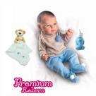 Kit Boneco Bebezão Menino Reborn Realista e Naninha Ursinho