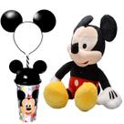 Kit Boneco do Mickey 45cm que fala Multikids + Copo e Tiara com Orelhas