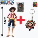 Kit Boneco Monkey D. Luffy 18cm + Chaveiro Luffy