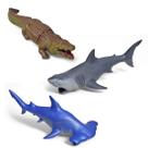 Kit Boneco Vinil Animais Marinhos Predadores Super Realistas