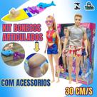 Kit Bonecos Articulados 30cm Surf e Mergulho Com Acessórios