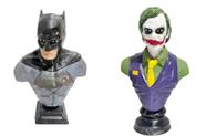 Kit Bonecos Busto Batman e Coringa15cm 500g Resina