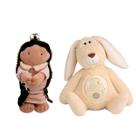 Kit Bonecos de Pano Antialérgico Religioso + Coelho de Pelúcia com Som e Luz Infantil Fofo e Educativo Especial Páscoa