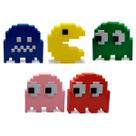 Kit Bonecos Pac Man 5 Peças Decorativo Geek