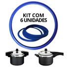Kit Borracha 6 Unid. Panela De Pressão Tramontina Torino/Vancouver 4,5L Azul Silicone