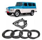 Kit Borracha Vidro Traseiro Vigia E Lateral Ford Rural