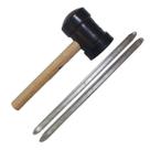 Kit Borracheiro C/ 2 Espátula Chata 60m + Martelo Borracha