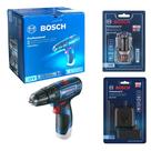 Kit Bosch com 1 Parafusadeira e Furadeira de Impacto à Bateria GSB 120-LI + 1 Bateria Heavy Duty de 2.0 Ah + 1 Carregador GAL 12-20 Heavy Duty Bivolt