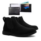 kit bota chelsea masculina camurca com carteira