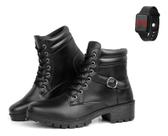 Kit Bota Coturno Feminina Tratorada Cano Baixo Salto Bloco