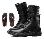 Kit Bota Coturno Segurança material ecológico Cano Alto Chinelo