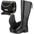 Kit Bota Feminina Ferraretto Montaria Cano Alto com Bolsa Transversal