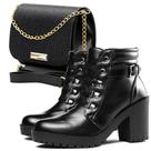 Kit Bota Tratorada Cano Curto Feminina e Bolsa Pequena